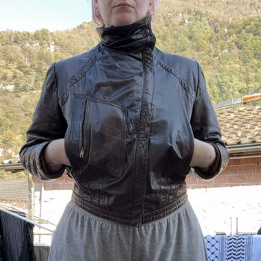 vintage armani brown leather jacket 