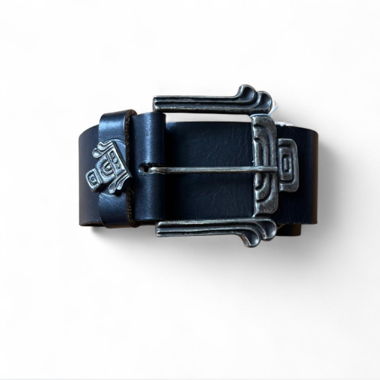 Ceinture en cuir noire à clous (convient 90–100 cm)