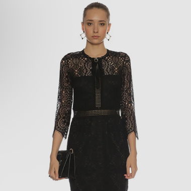 The Kooples Black Dress Grösse XXS
