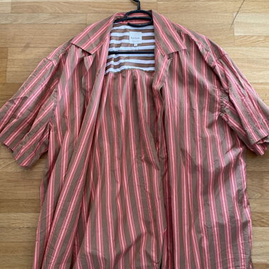 Camicia a righe ampia maniche corte