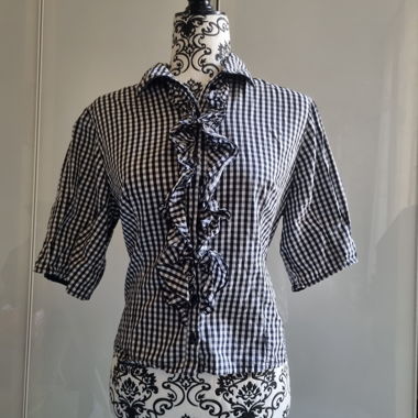 Chemisier vichy noir et blanc Anne Fontaine
