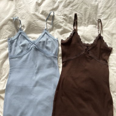 Slipdress mit Spitze
