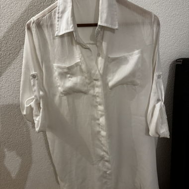 Camicia bianca leggera a maniche 3/4