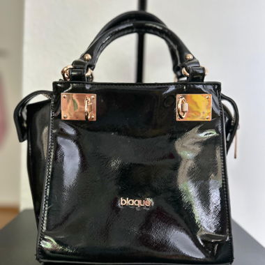 Borsa a mano Blaqué - pelle nera e oro