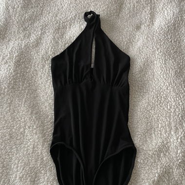 Black Bodysuit with Interlace Detail