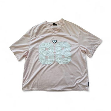 T-shirt in pizzo rosa