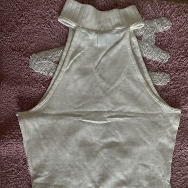 sleeveless top with high collar