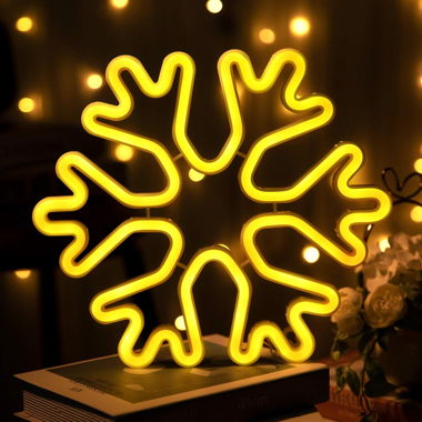 Fiocco di neve Neon LED Stella Neve Stella Gialla