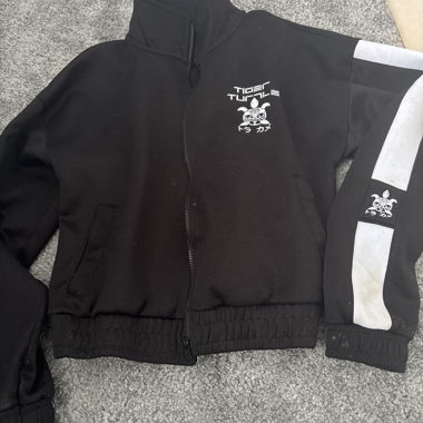 Black Track Jacket with Zip