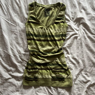 y2k indiesleaze striped cotton long tank top
