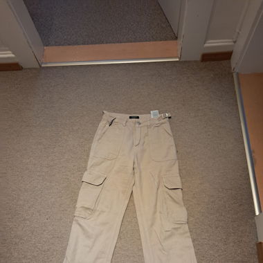 Beige Cargo Jeans