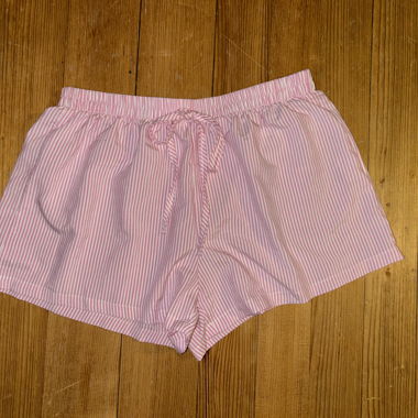 Kurze pink/weisse Pijamahose