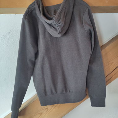 Graue Kapuzenjacke mit Reissverschluss