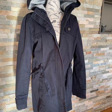 Peckott Damenparka mit Kapuze, dunkelblau