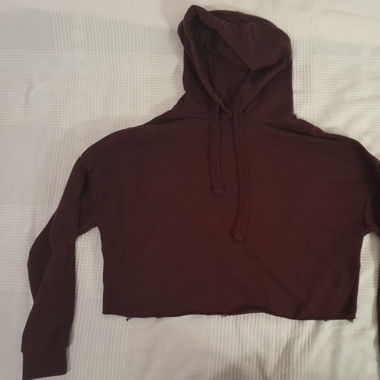 baggy hoodie cropped bordeaux rot