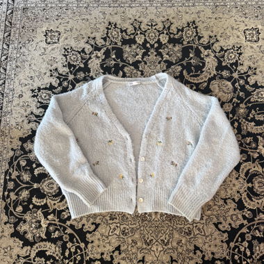 Cardigan Zara grigio ricamato
