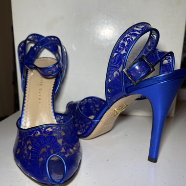 Charlotte Olympia PVC blue high heels Size 37.5