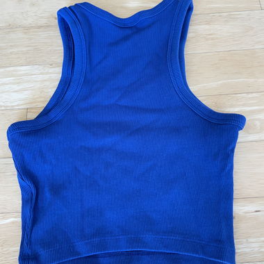 Top corto blu - basic - a pancia scoperta