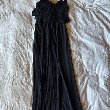 Robe longue bleu foncé à bretelles