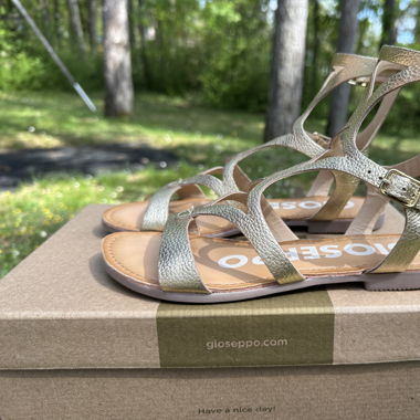 Golden gladiator sandals
