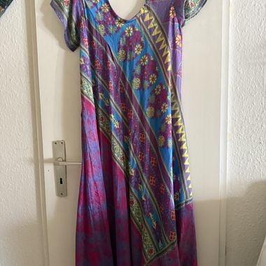 Lange, bunte Print-Kleid