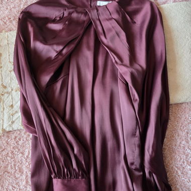 Burgundy Satin Blouse