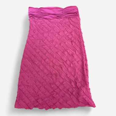 Vintage Pink Strapless-Geknöpfte Top/Mini-Kleid