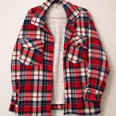Veste chemise à carreaux rouge Apricot