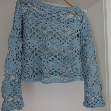 Crocheted Net Sweater