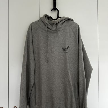 Grauer Hoodie mit Blauwalen