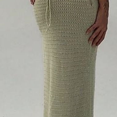 Green Crochet Long Dress