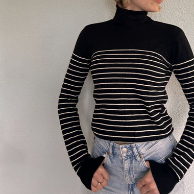 Rollkragen shirt gestreift