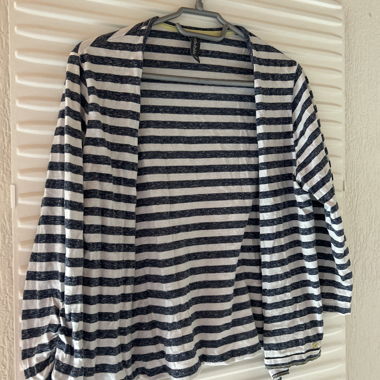 Blue and white striped vest