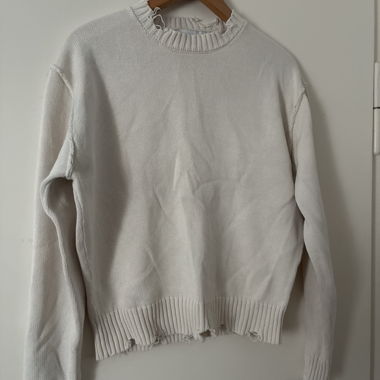 Maglione in maglia bianco-grigio