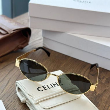 CELINE TRIOMPHE Sunglasses CL40235U 30N Gold Green