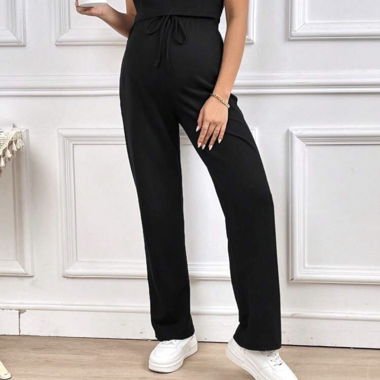 Pantaloni neri a vita alta