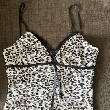 Leopard print spaghetti strap top