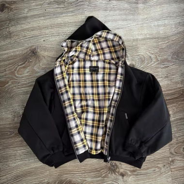 Baggy orange-schwarzer Baggy Zip-Hoodie