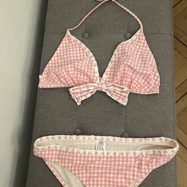 Bikini 2 pezzi vichy rosa Beldona