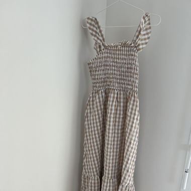Vichy-Kleid mit Rüschen-Trägern