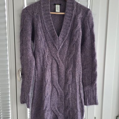 Robe-pull Talco purple cable knit