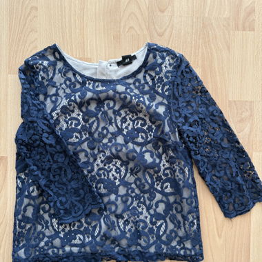 Blusa in pizzo blu H&M