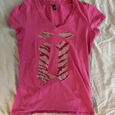 Y2K Pink Vintage “ü” Top