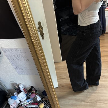 black pin stripe jeans