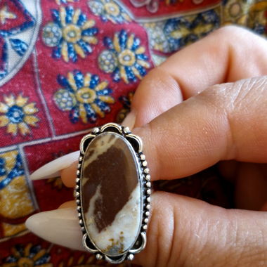 Anello Regolabile con Pietra Naturale