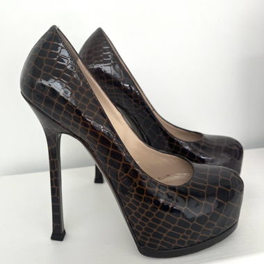 Pumps con plateau Yves Saint Laurent Tribtoo - effetto coccodrillo