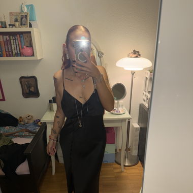 Long Black silk dress