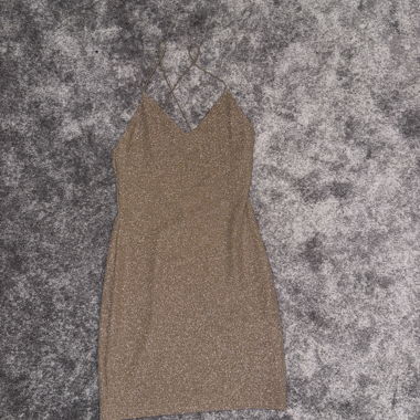 Shimmering Gold Mini Dress