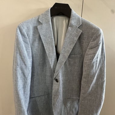 Blazer da uomo in lino azzurro chiaro