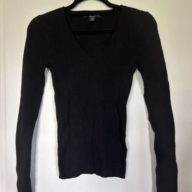 Pull côtelé noir